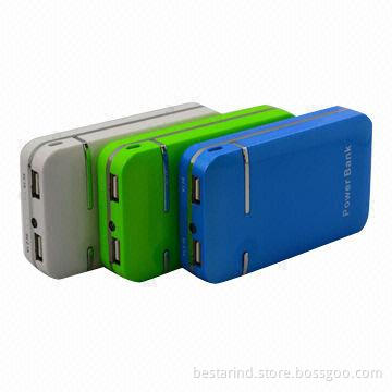 Double USB large capacity power banks with LED light